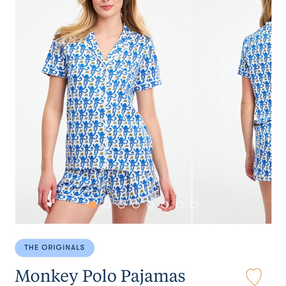 Roller Rabbit Blue and White Monkey Polo Pajamas